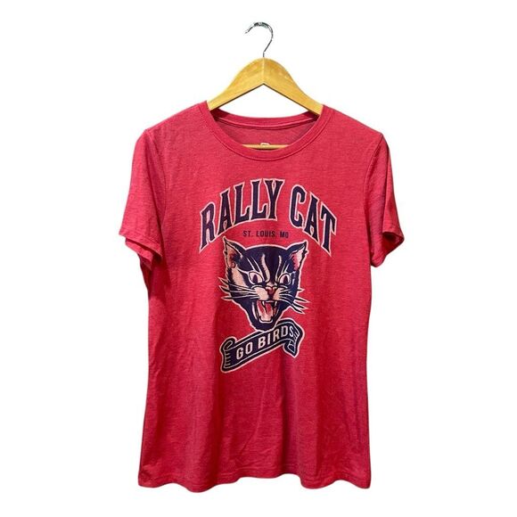 108 Stitches Rally Cat Women’s XL Red Short Sleeve Shirt - Picture 1 of 5